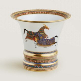 Hermes Cheval D'Orient Porcelain Large Vase Other View | Kneen & Co