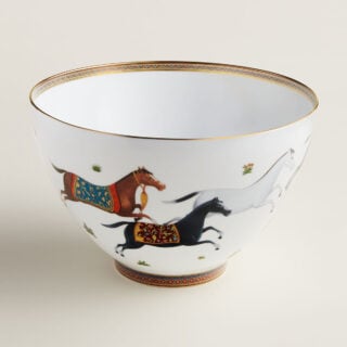 Hermes Cheval D'Orient Porcelain Punch Bowl other view | Kneen & Co