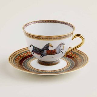 Hermes Cheval D'Orient Porcelain Tea Cup and Saucer No. 2 | Kneen & Co