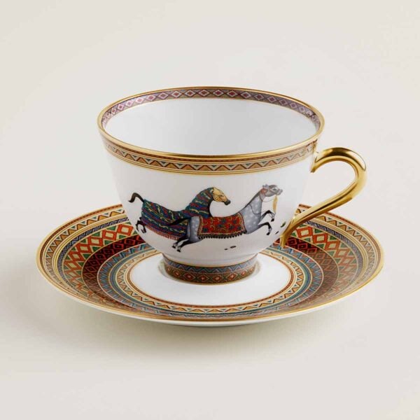 Hermes Cheval D'Orient Porcelain Tea Cup and Saucer No. 2 | Kneen & Co