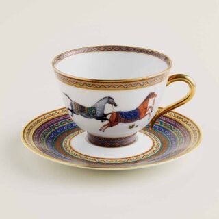 Hermes Cheval D'Orient Porcelain Tea Cup and Saucer No. 4 | Kneen & Co