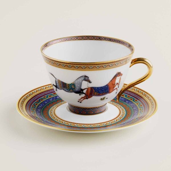 Hermes Cheval D'Orient Porcelain Tea Cup and Saucer No. 4 | Kneen & Co