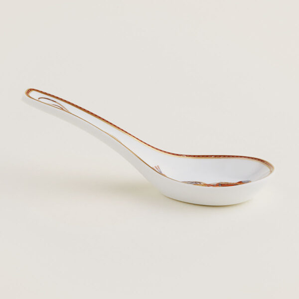 HERMES-DNRWR-cheval-dOrient-009888P-worn-1-1200x1200px-100KB Hermes Cheval D'Orient Porcelain Oriental Soup Spoon | Kneen & Co