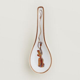 Hermes Cheval D'Orient Porcelain Oriental Soup Spoon other view | Kneen & Co