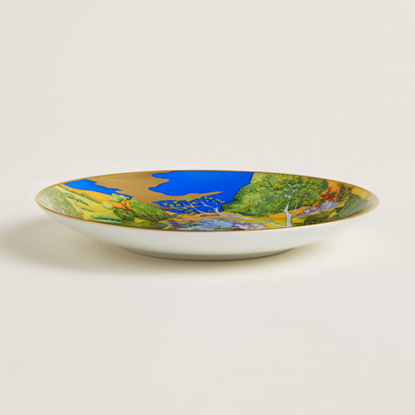 Hermes Cheval D'Orient Porcelain Bread and Butter Plate No. 2 on table view | Kneen & Co