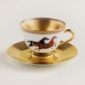 Hermes Cheval D'Orient Porcelain Gold Tea Cup and Saucer | Kneen & Co