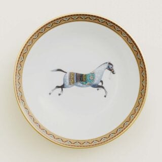 Hermes Cheval D'Orient Porcelain Soy Dish | Kneen & Co