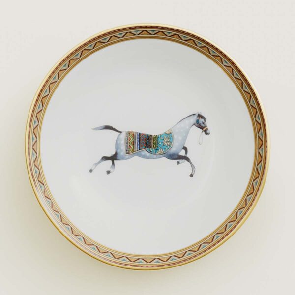 HERMES-DNRWR-cheval-dOrient-009986P-worn-1-1200x1200px-100KB Hermes Cheval D'Orient Porcelain Soy Dish | Kneen & Co