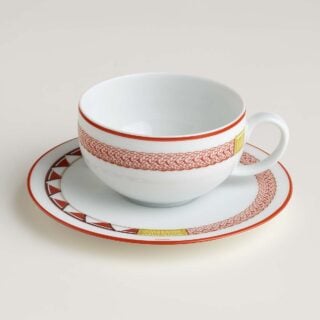 Hermes Tressages Equestres Tea Cup And Saucer - Set of 2