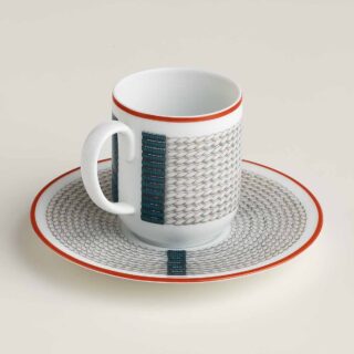 Hermes Tressages Equestres Coffee Cup And Saucer - Set of 2