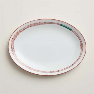 Hermes Tressages Equestres Small Oval Platter