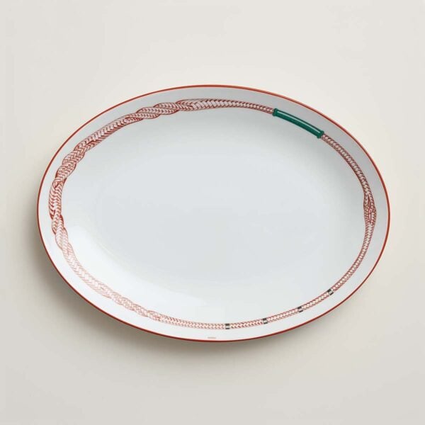 Hermes Tressages Equestres Small Oval Platter