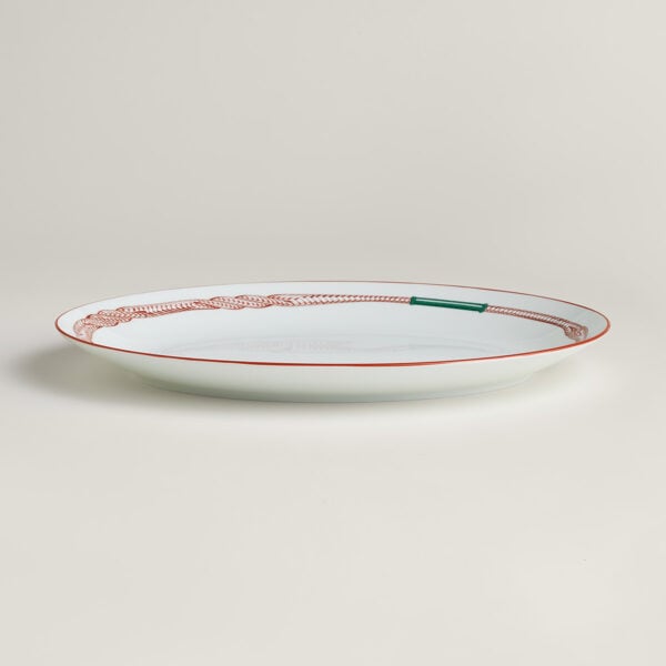 Hermes Tressages Equestres Small Oval Platter