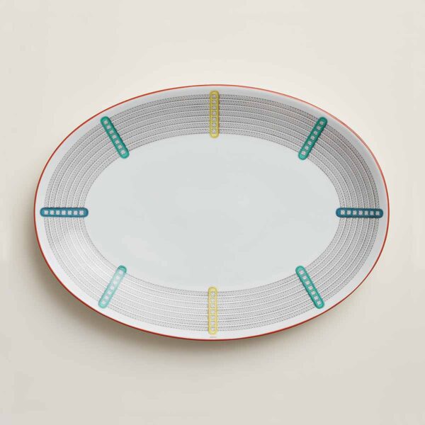 HERMES-TRESSAGE-057060P-above-wm-1-1200x1200px-100KB Hermes Tressages Equestres Large Oval Platter