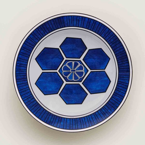 Hermès Bleus D'Ailleurs Deep Round Platter | Kneen & Co