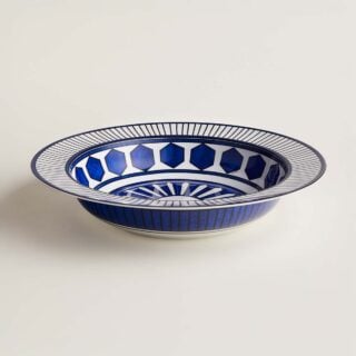 Hermès Bleus D'Ailleurs Large Deep Round Platter | Kneen & Co