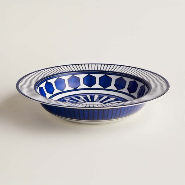 Hermès Bleus D'Ailleurs Large Deep Round Platter | Kneen & Co