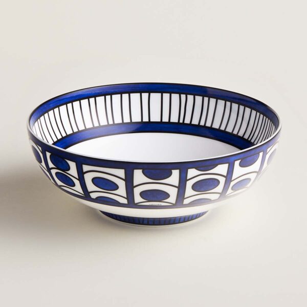 HERMES-Bleu-dAilleurs-030036P-front-wm-1-web-1280-1280-1200x1200-100KB (1) Hermès Bleus D'Ailleurs Small Salad Bowl | Kneen & Co