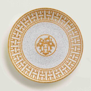 Hermes Mosaique au 24 Gold Dessert Plate | Kneen & Co