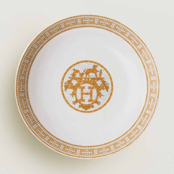 HERMES-DNRWR-Mosaique-au24-Or-026014P-worn-1-1200x1200px-100KB Hermes Mosaique au 24 Gold Cereal Bowl | Kneen & Co