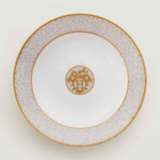 Hermes Mosaique au 24 Gold Round Deep Platter | Kneen & Co