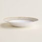 Hermes Mosaique au 24 Gold Round Deep Platter shown on table | Kneen & Co