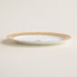 Hermes Mosaique au 24 Gold Small Oval Platter shown on table | Kneen & Co