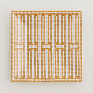Hermes Mosaique au 24 Gold Square Plate no.2 | Kneen & Co