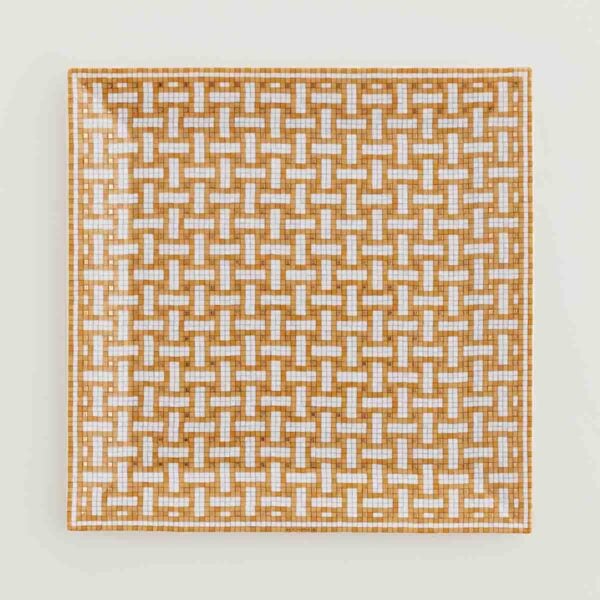 Hermes Mosaique au 24 Gold Square Plate no.4 | Kneen & Co