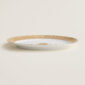 Hermes Mosaique au 24 Gold Large Oval Platter shown on table | Kneen & Co