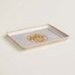 Hermes Mosaique au 24 Gold Small Tray shown on table | Kneen & Co