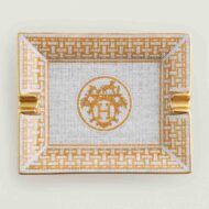 Hermès Mosaique au 24 Gold Rectangular Ashtray