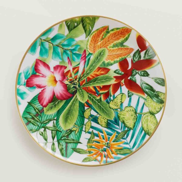 Hermes Passifolia Dessert Plate Desert Rose | Kneen & Co