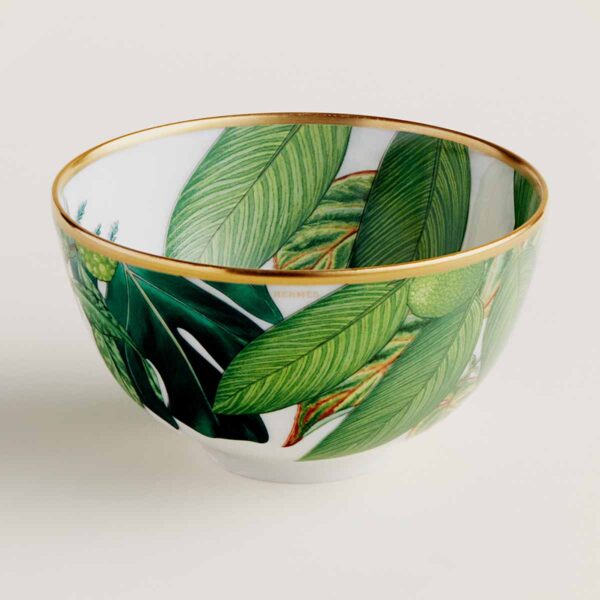 Hermes Passifolia Small Bowl shown on table| Kneen & Co