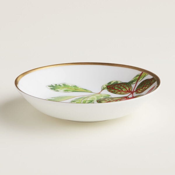 HERMES-DNRWR-Passifolia-044086P-worn-3-1200x1200px-100KB Hermes Passifolia Soy Dish shown on table | Kneen & Co