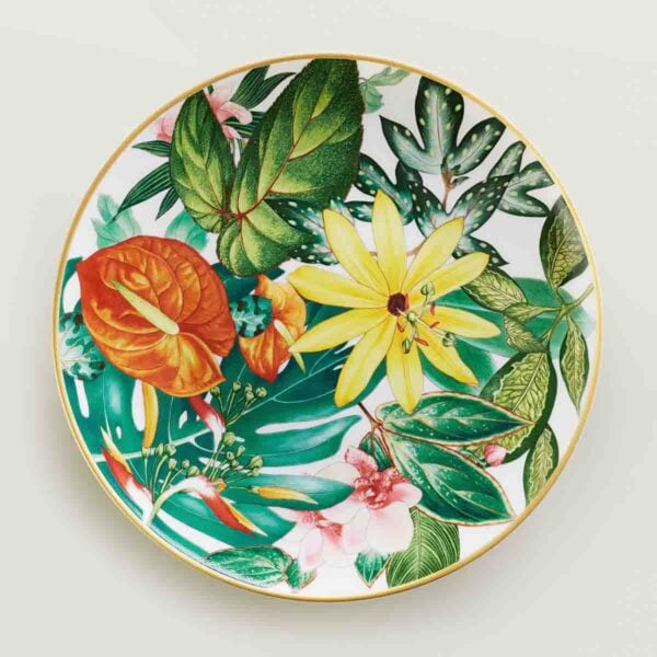 Hermes Passifolia Dessert Plate Passiflora | Kneen & Co
