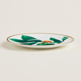 Hermes Passifolia Bread Plate Kalos shown on table | Kneen & Co