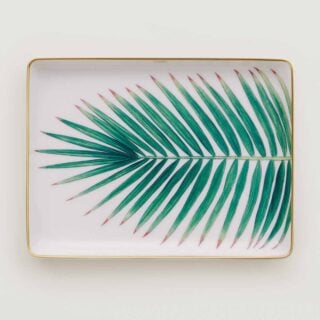 Hermes Passifolia Small Tray – Palm shown on table| Kneen & Co