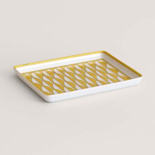 Hermès Soleil d’Hermès Small Tray shown on table | Kneen & Co