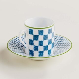 Hermes A Walk in the Garden Coffee Cup and Saucer Blue | Kneen & Co