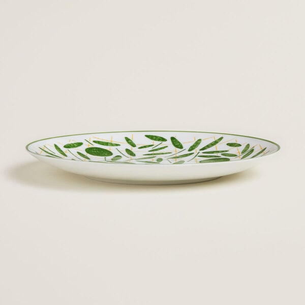 Hermes A Walk in the Garden Dessert Plate Green | Kneen & Co