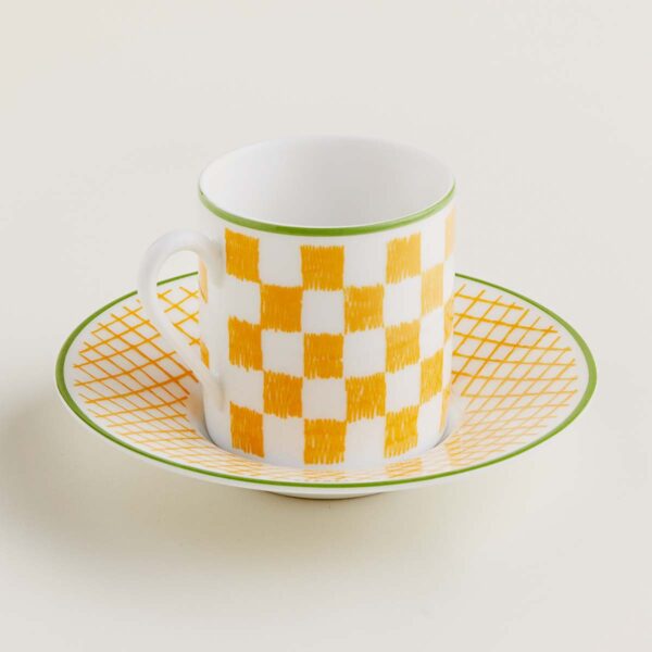 Hermes A Walk in the Garden Coffee Cup and Saucer Yellow | Kneen & Co
