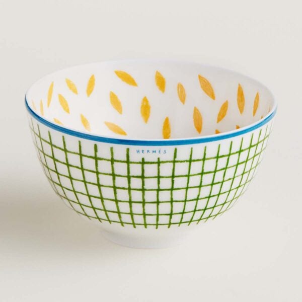 Hermès A Walk in the Garden Small Bowl shown on table | Kneen & Co