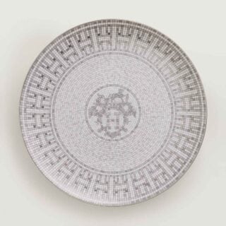 Hermès Mosaique Au 24 Platinum Dessert Plate | Kneen & Co