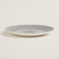 Hermès Mosaique Au 24 Platinum Dessert Plate shown on table | Kneen & Co