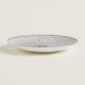 Hermès Mosaique Au 24 Platinum Bread Plate shown on table | Kneen & Co
