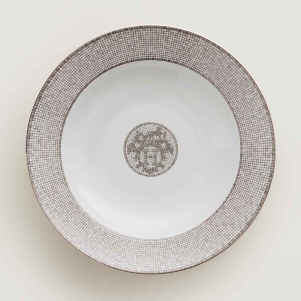 Hermès Mosaique Au 24 Platinum Round Deep Platter | Kneen & Co