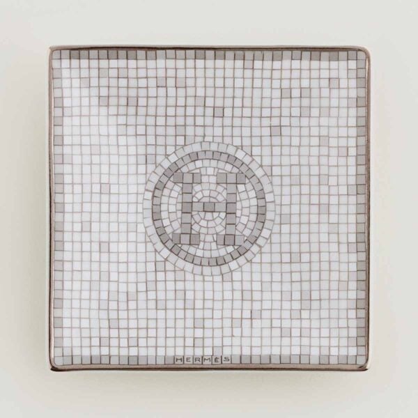 Hermès Mosaique Au 24 Platinum Square Plate No.1 | Kneen & Co