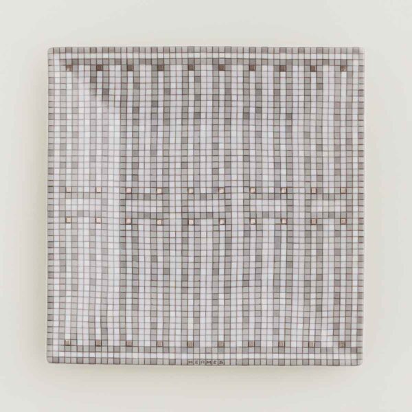 Hermès Mosaique Au 24 Platinum Square Plate No.2 | Kneen & Co