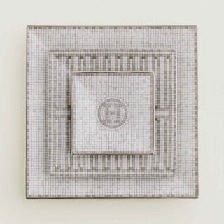 Hermès Mosaique au 24 Platinum Square Plates - Set of 3 | Kneen & Co